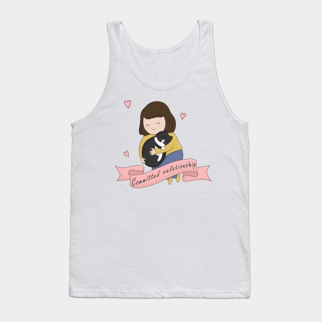 Girl And Cat Tank Top by valentinahramov